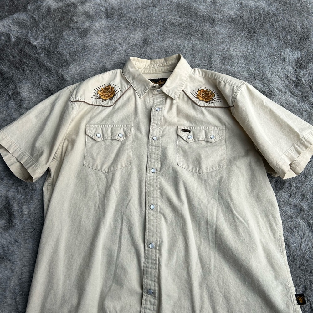 Howler Brothers Tan Embroidered Casual Shirt